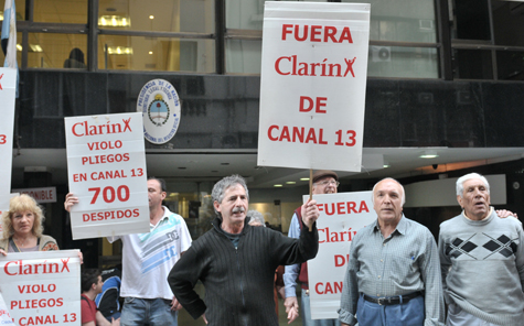 Trabajadores despedidos de Canal 13